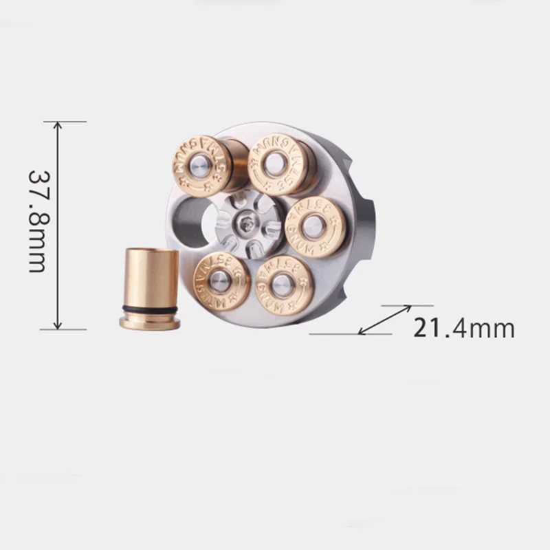 1 шт., револьвер из нержавеющей стали, левое колесо, кончик пальца, гироскоп, латунная форма пули, для взрослых мужчин, креативная игрушка, карманный инструмент для повседневного использования