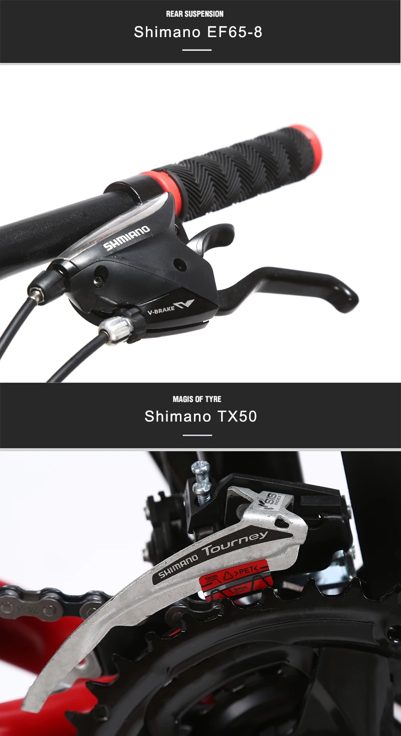 GT-UPPER горный велосипед двухподвесная стальная складная рама 24 скорости Shimano дисковые тормоза литые колеса