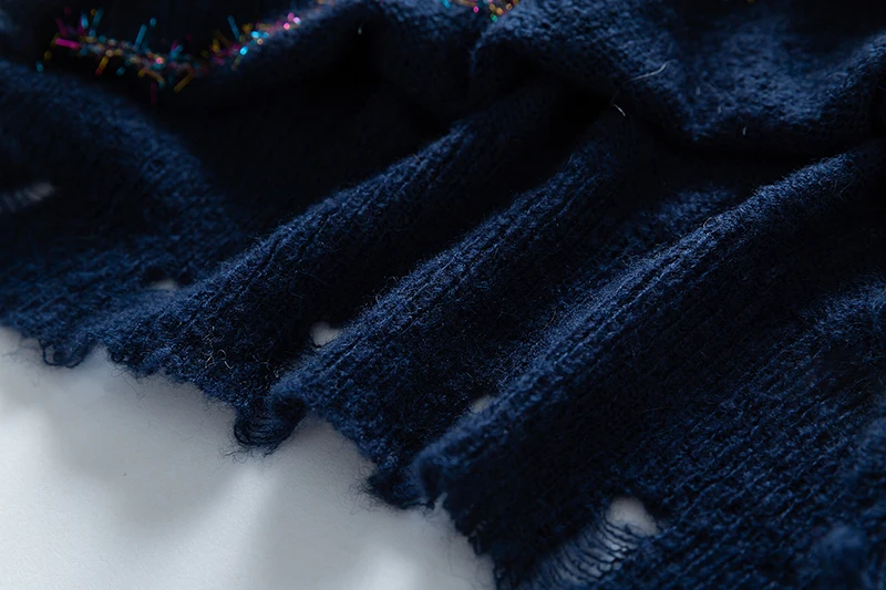 YISU Шерстяной Свитер оверсайз женский осенний зимний свободный длинный рукав женский пуловер свитер модный прошитый мохеровый свитер