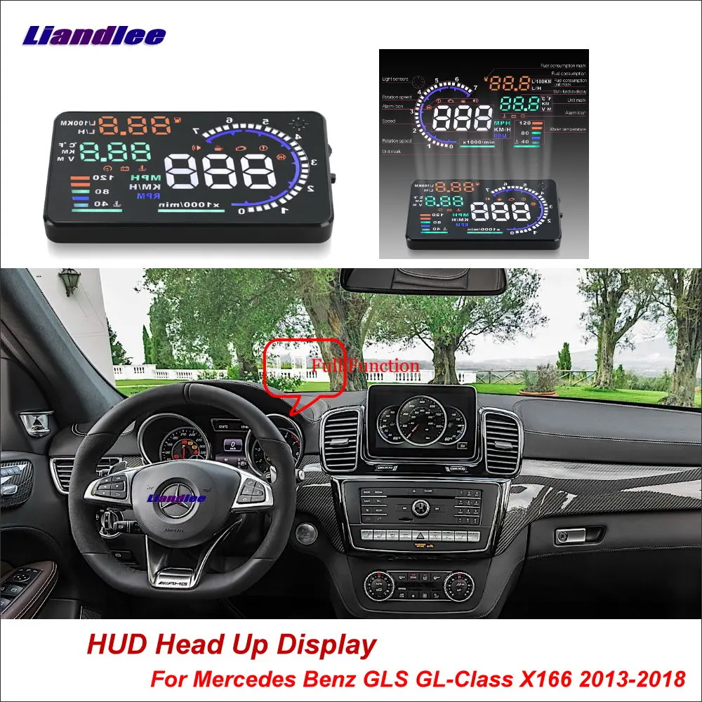 Liandlee автомобильный HUD Дисплей для Mercedes Benz GLS GL-Class X166 2013- безопасный вождения экран OBD проектор лобовое стекло