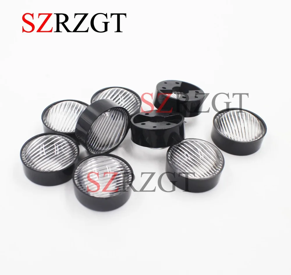 

10-100pcs 60degree High Power LED lens 23mm convex lens pmma led lens with black holder DIY