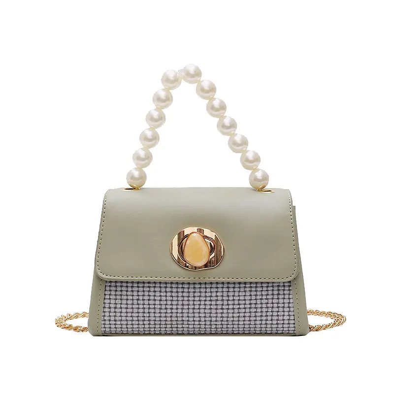 

Elegant Female Pearl Tote Bag 2019 Fashion New Quality PU Leather Women's Designer Handbag Lock Chain Shoulder Messenger Bags