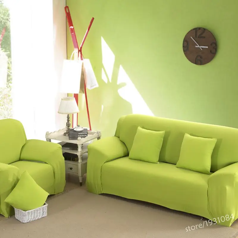 Желтый чехол для дивана плотный все включено L-Slipcover эластичный диван вытирается полотенцем один/два/три/четыре-местный 16 цветов - Цвет: green