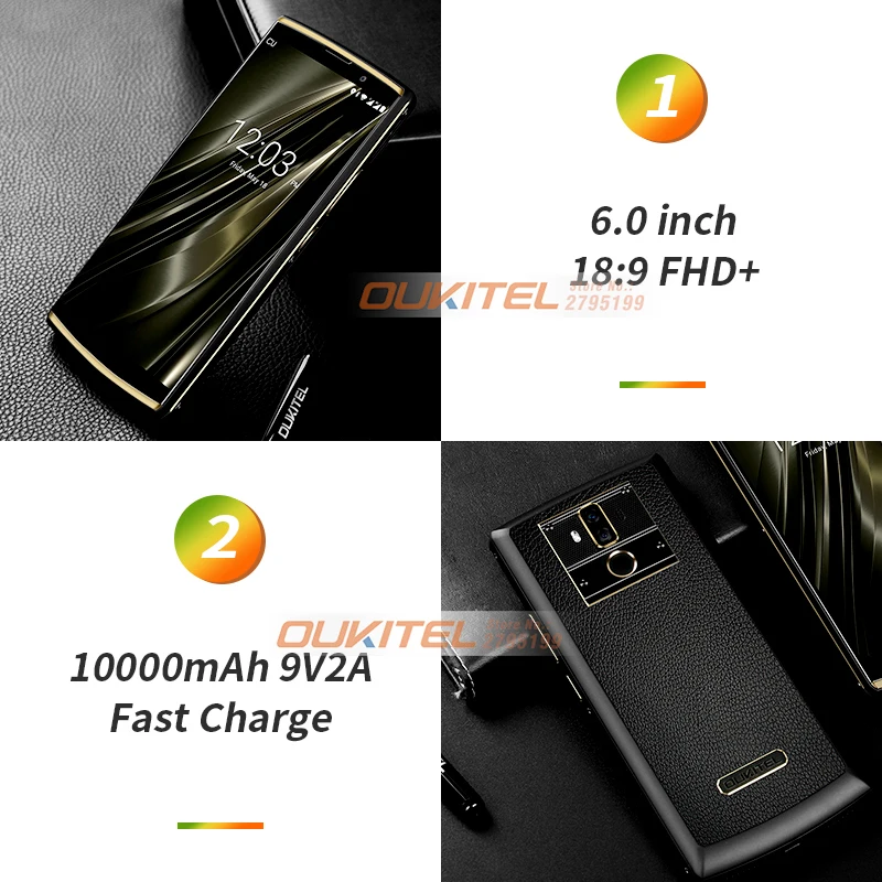 Oukitel K7 10000 мАч 9V2A Android 8,1 смартфон 18:9 6,0 \