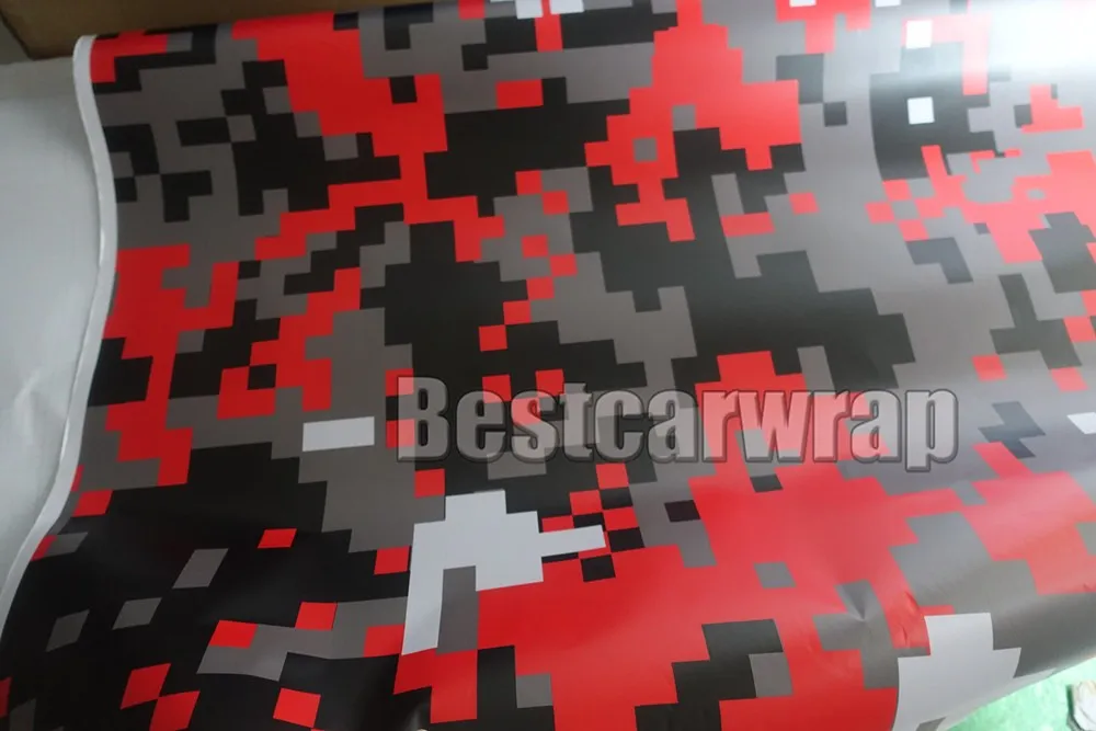 Red white black camouflage vinyl wrap camo pixel digital mosaics Car auto wrapping film Foile 3M printed matte gloss (9)