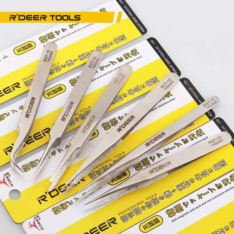 Precision Tweezers Tweezer Tool 6pcs Precision Tweezers Set Thicken Stainless Steel Electronics Forceps Multi Tools Hand Tool
