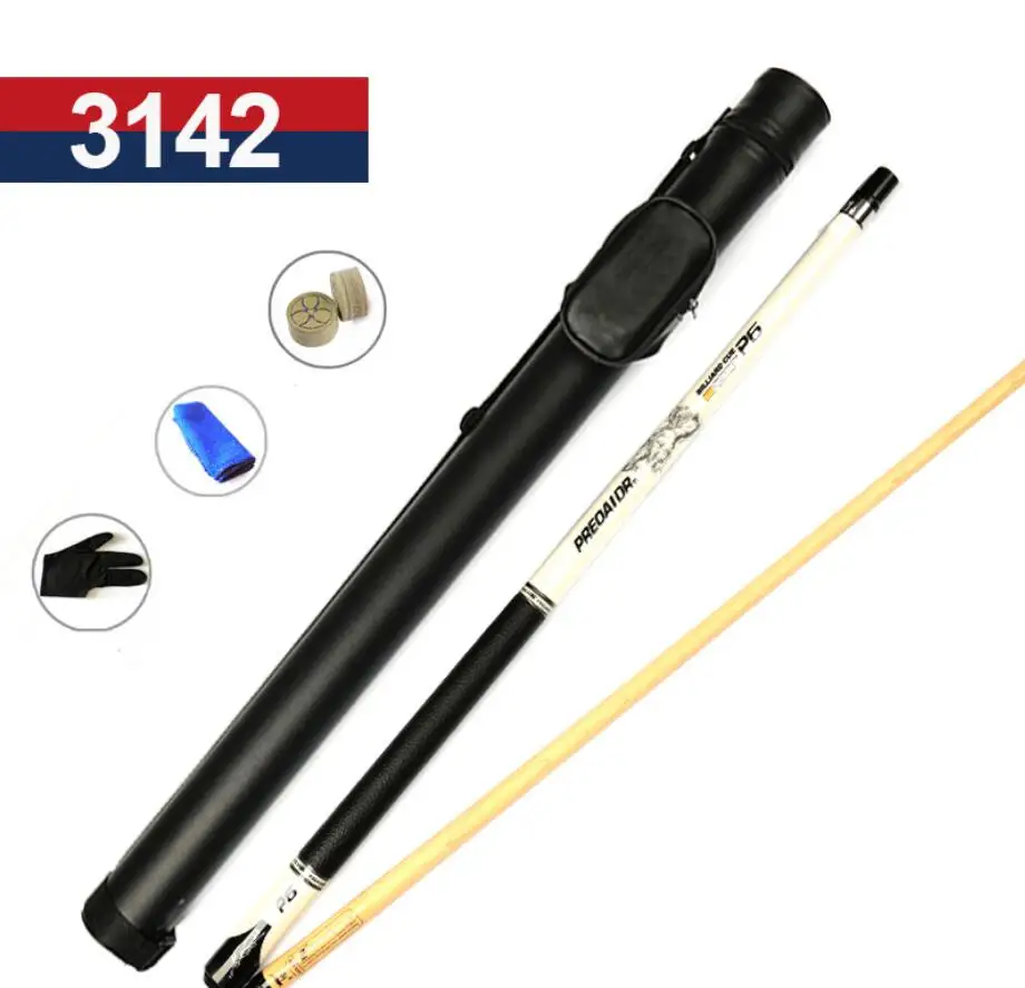 

PREOAIDR 3142 P6 Max Weight 21oz Pool Cue Billiard Stick 13mm/11.5mm Tips Black/White Color Pool Cues Case Set Professional 2019