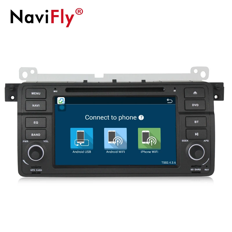 NaviFly 4G LTE Android8.1 четырехъядерный автомобильный Радио DVD gps навигация стерео для BMW E46 3 серии M3 1998-2006 ram 2 Гб HD 1024*600