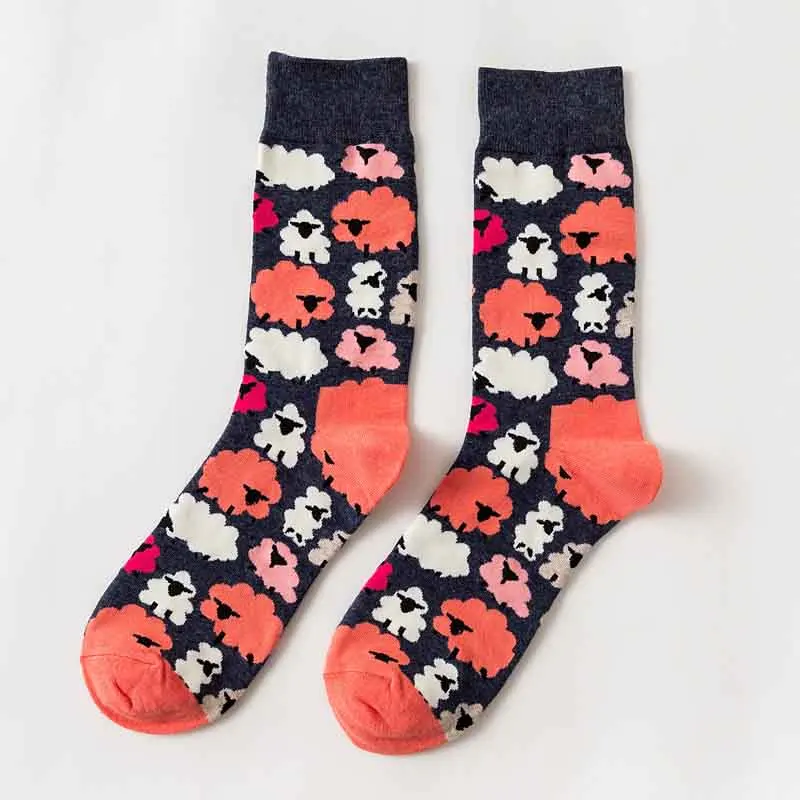Забавные милые счастливые носки Wo для мужчин s для мужчин цветные с принтом повседневные дизайнерские женские модные носки harajuku Весна - Цвет: 2