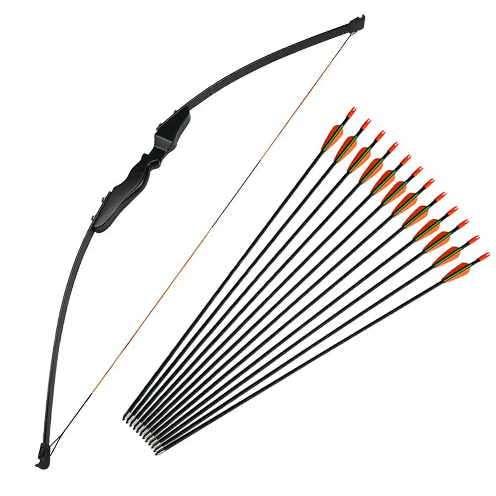 

Fiberglass Arrows +30lbs/40lbs Adult Archery Recurve Bow Straight Bow Taken down Arrows Right Hand Shooting