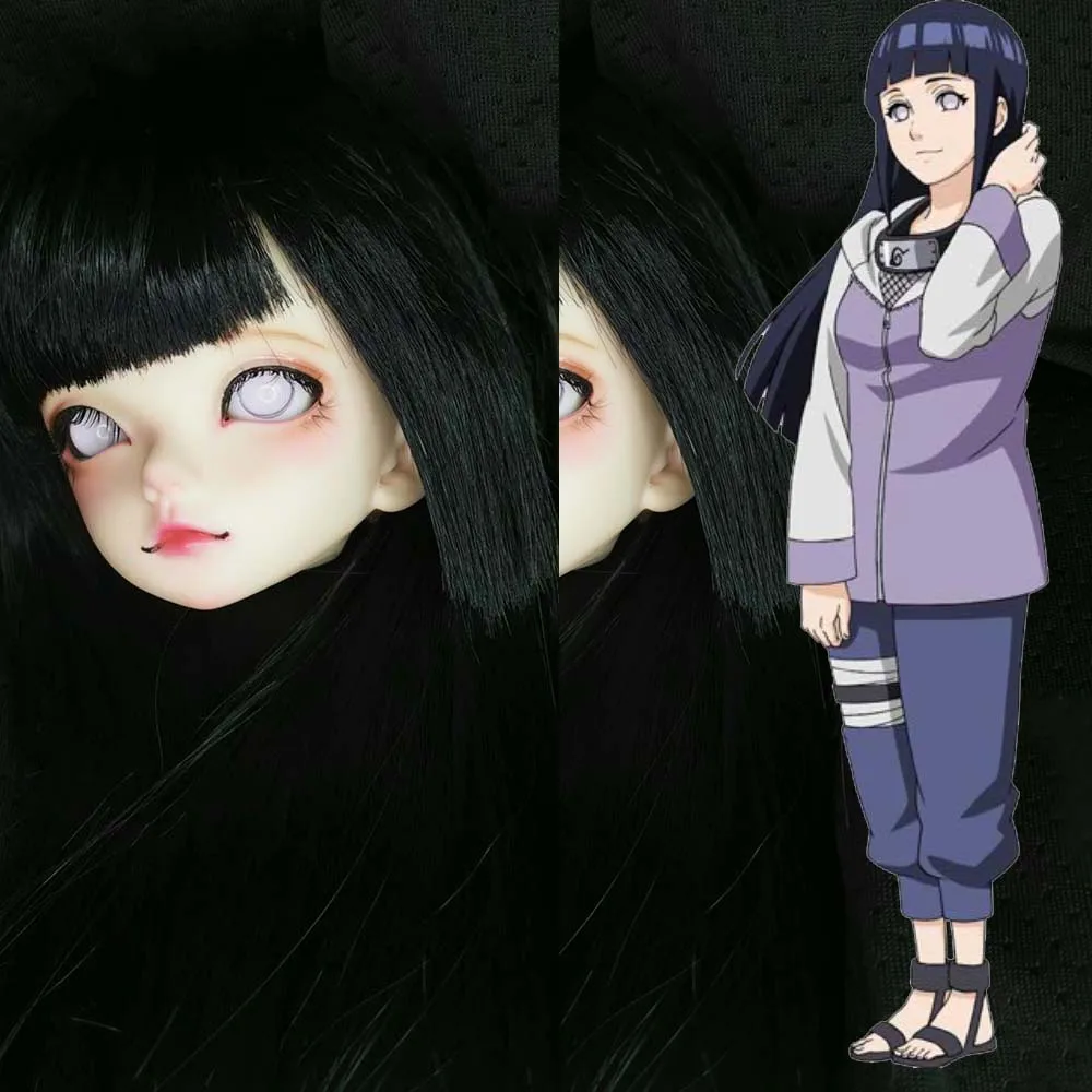 Кукла Naruto hyooga Hinata white bjd eyes 1/4 1/3/6 1/8 BJd SD MSD 10 мм 12 14 22 20 пластиковая кукла с принтом