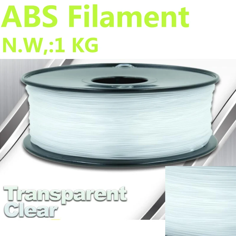 Transparent abs plastic filamento impresora 3d printer filament 1kg PinRui Brand abs filament 1.75mm 1kg 375m 1.75 filamento abs abs filament 1 75 in yellow color 1kg