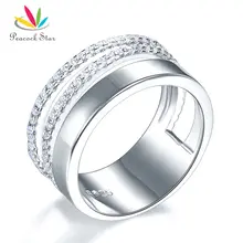 Павлин звезда Твердые 925 пробы серебро обручальное кольцо стиль дизайн CFR8274