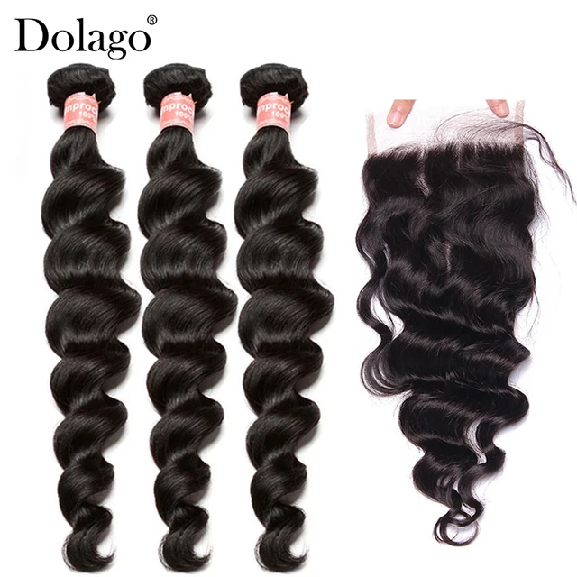 Special Price Brazilian Virgin Loose Wave Bundles With Closure 3 Human Hair Weave Bundles With Lace Closure Dolago Hair Products Extension Special Price Brazilian Virgin Loose Wave Bundles With Closure 3 Human Hair Weave Bundles With Lace Closure Dolago Hair Products Extension
