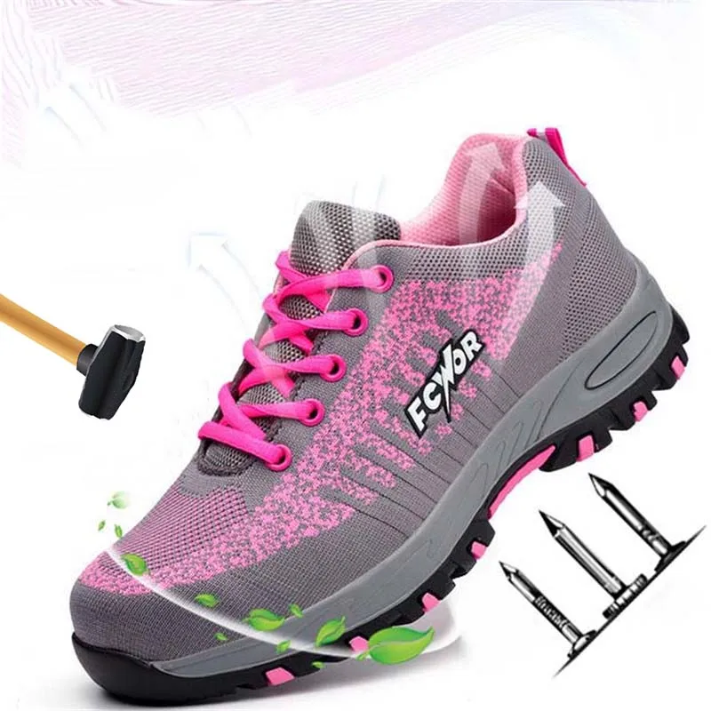 

New fashion light and breathable safety shoes 2019 ladies casual steel toe cap work shoes sports shoes anti-smash shoes YD412