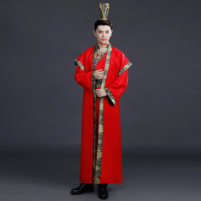 Красный Hanfu для Мужчин Косплей Костюм древняя Студенческая одежда Улучшенный традиционный костюм ханфу белый Hanfu сценический костюм, одежда BL1815 - Цвет: Red 2