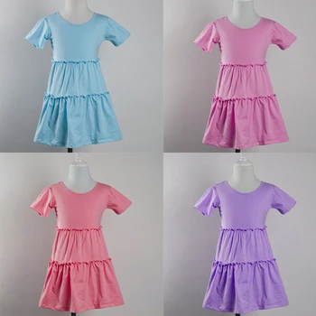 

wholesale light colors short sleeve high quality knee modeling importers kids clothes free shipping plain baby kint from china