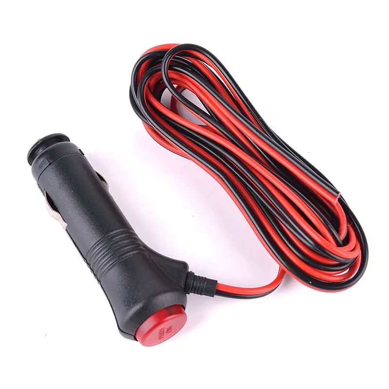 Universal Switch 3m 12V 24V Male Car Cigarette Lighter Power Supply Cord Plug Connector With Switch  