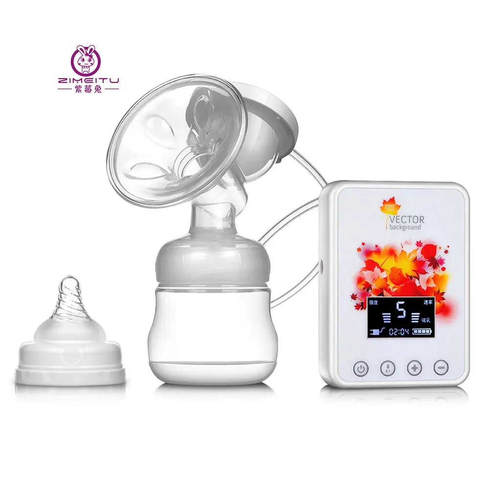 

ZIMEITU Electric Breast Pump Intelligent HD LCD Display BPA Free Breast Pump Nipple Suction Breast Set US Plug