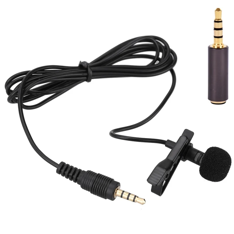  Portable External 3.5mm Jack Clip-on Lapel Lavalier Microphone for Phone Handsfree Wired Condenser  - 33047705643