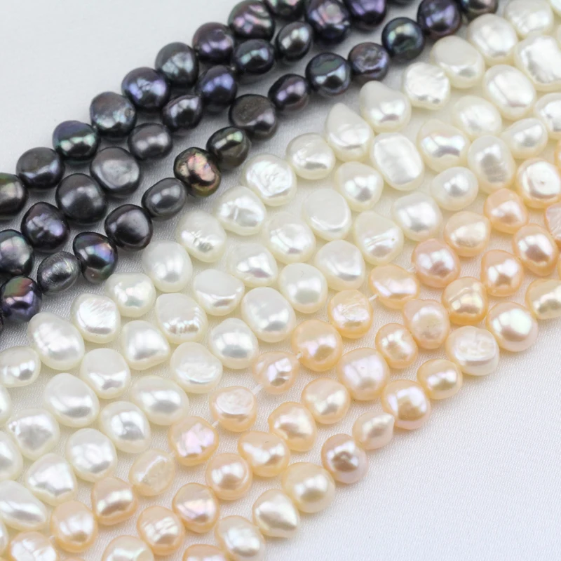 7-8 mm Ivory White Baroque Nugget Freshwater Pearls Beads for Jewellery Making