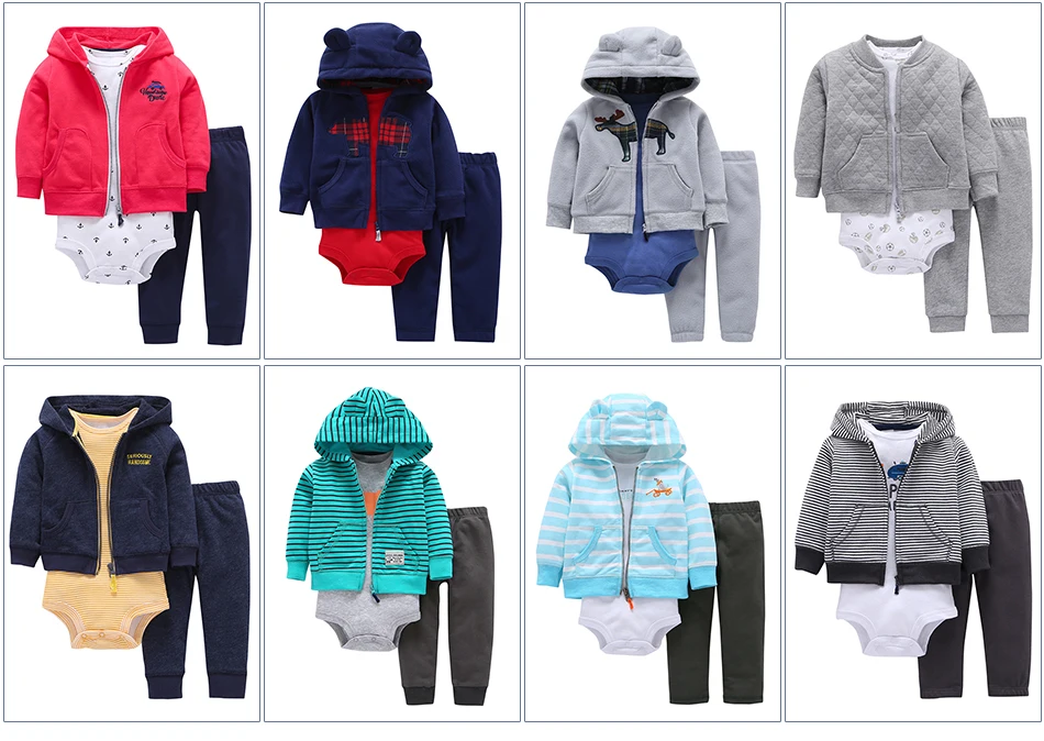 Комплект одежды из 3 предметов для маленьких девочек(пальто с капюшоном и рисунком сердца+ боди с длинными рукавами+ длинные штаны), для детей от 6 до 24 месяцев
