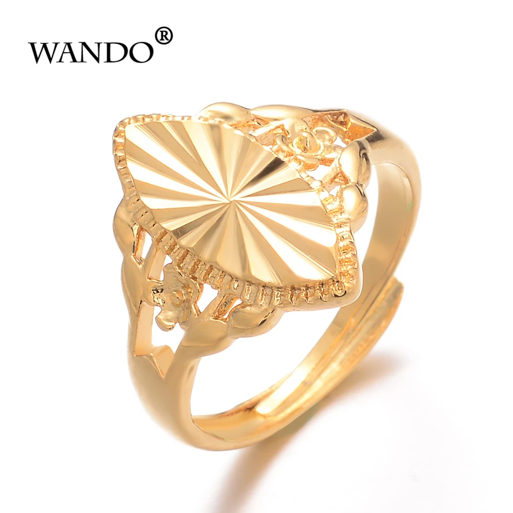 Женское/женское кольцо WANDO Золотое в стиле Arabic Ellipse для свадьбы подарки девушек East