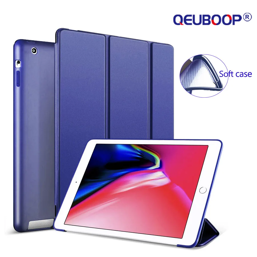 Силиконовый мягкий чехол для Apple iPad 4 3 2 откидной Чехол из искусственной кожи iPad4