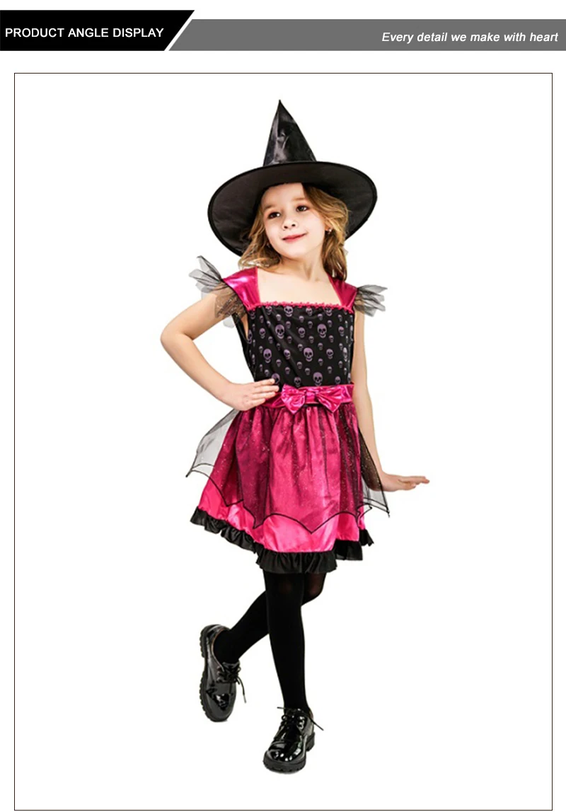 DSPLAY/оригинальные аксессуары для костюмированной вечеринки с шапкой, новые стильные модные детские платья ведьмы высокого качества для