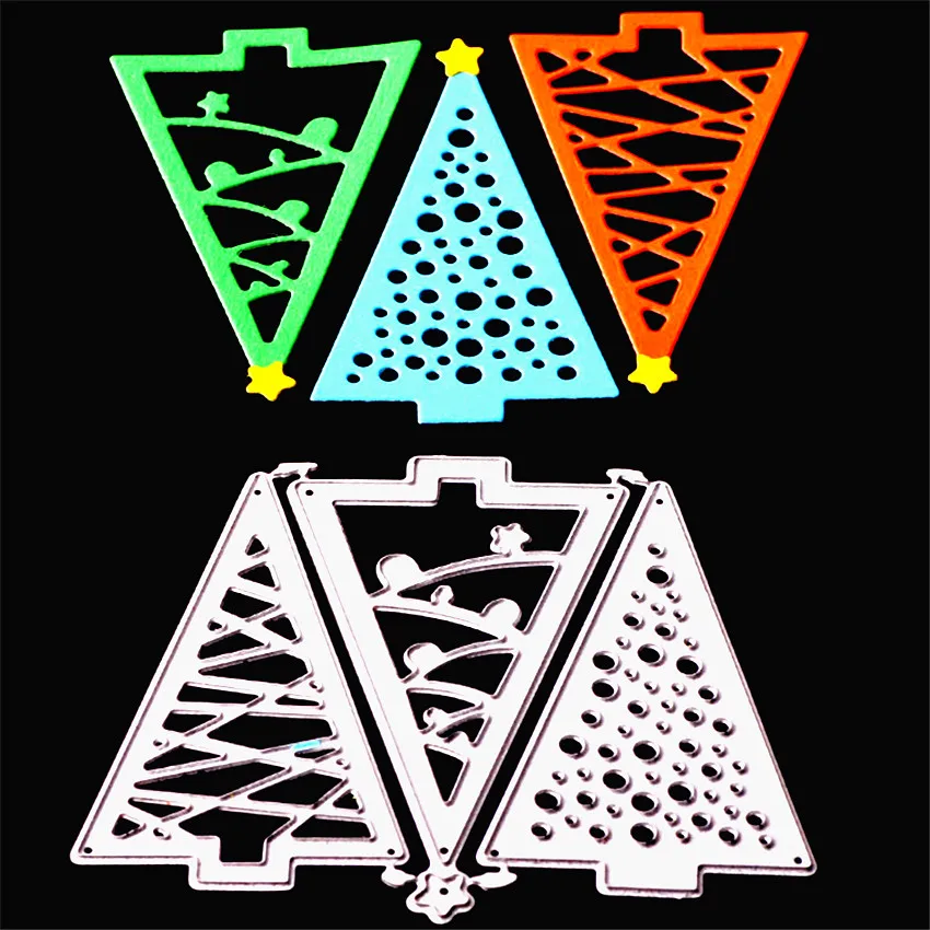  cartoon Christmas tree scrapbooking metal cutting dies for paper card Christmas festival party invi - 32871175846