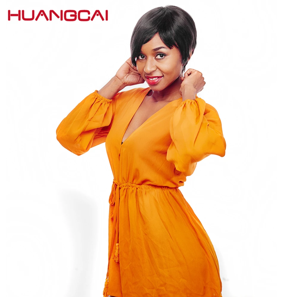 Huangcai Short Length 12 Inch Malaysia Natural Wave Bob font b Human b font font b