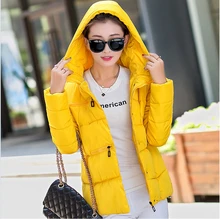 Korean New Style Fashion Women Winter Coat Elegant Hooded Thick Warm Cotton Down jacket Womens Big yards Slim Short Coat G2137
