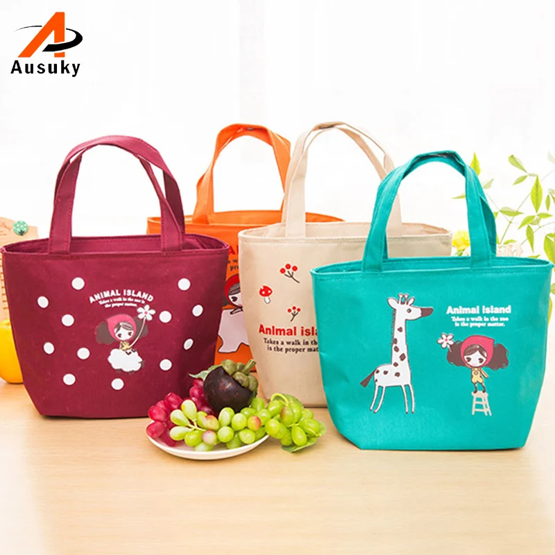 

women bag Hot Sale Variety Girl Pattern Lunch Bag Lunchbox Women Handbag Oxford Picnic Bag Lunchbox For Kids Adult 4 Styles 40