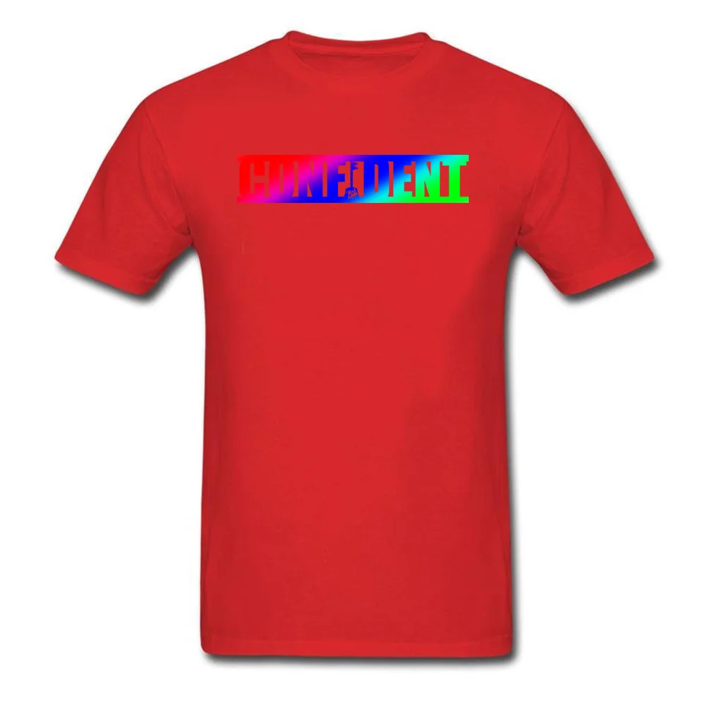 2018 New Student T-shirts Round Collar Short Sleeve 100% Cotton Fabric Confident LGBT+ Tops Shirt Printed Tops & Tees Confident LGBT+ red