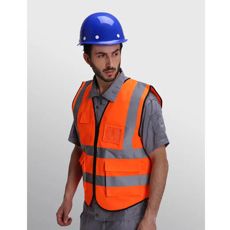 Открытый рабочий полезный инструмент для мужчин и женщин защитный жилет высокая видимость Светоотражающая куртка жилет безопасности флуоресцентный жилет - Цвет: orange