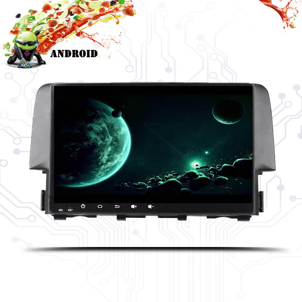 Top 9" Octa core Autoradio 2 din Car Dvd Radio Gps Android 9.0 For Honda For Civic 2016 2017 2018 Stereo 4gb+64gb Video multimedia 1