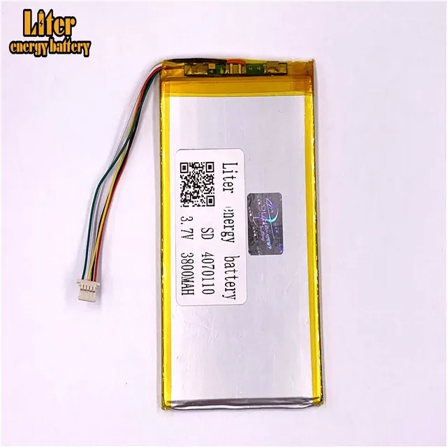 1,0 мм 5pin разъем 3,7 в 4070110 3800 мАч литий-полимерный планшетный ПК батарея литиевая батарея