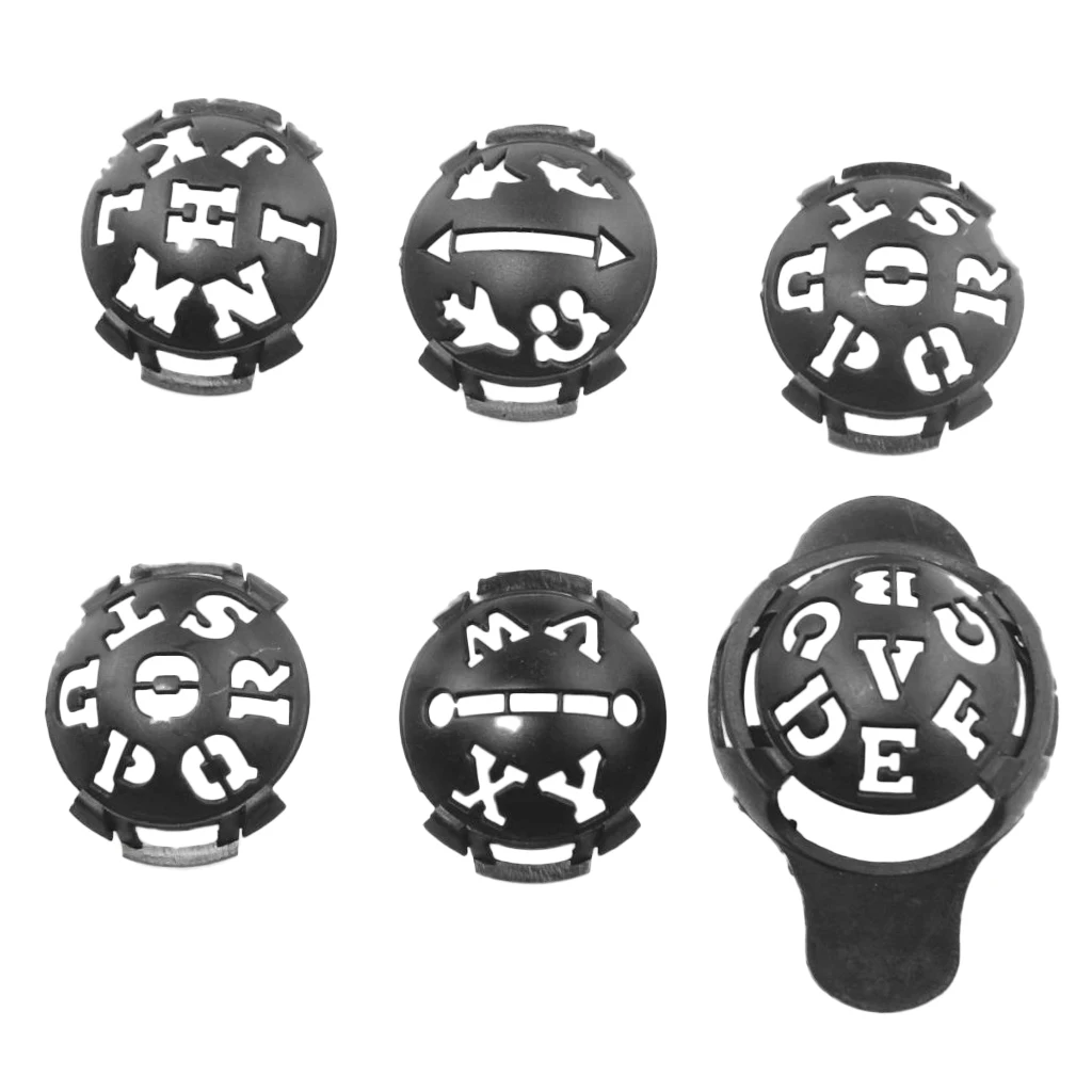 

1 Set 6Pcs Plastic Golf Balls Lines Liners Markers Template Drawing Alignment Tools Gray