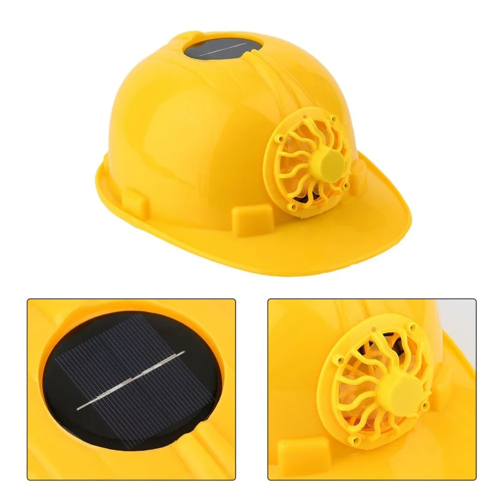 LESHP солнечный шлем безопасности Открытый солнечной энергии охлаждающий вентилятор безопасности шлем жесткий вентилируемый шляпа Крышка желтый цвет