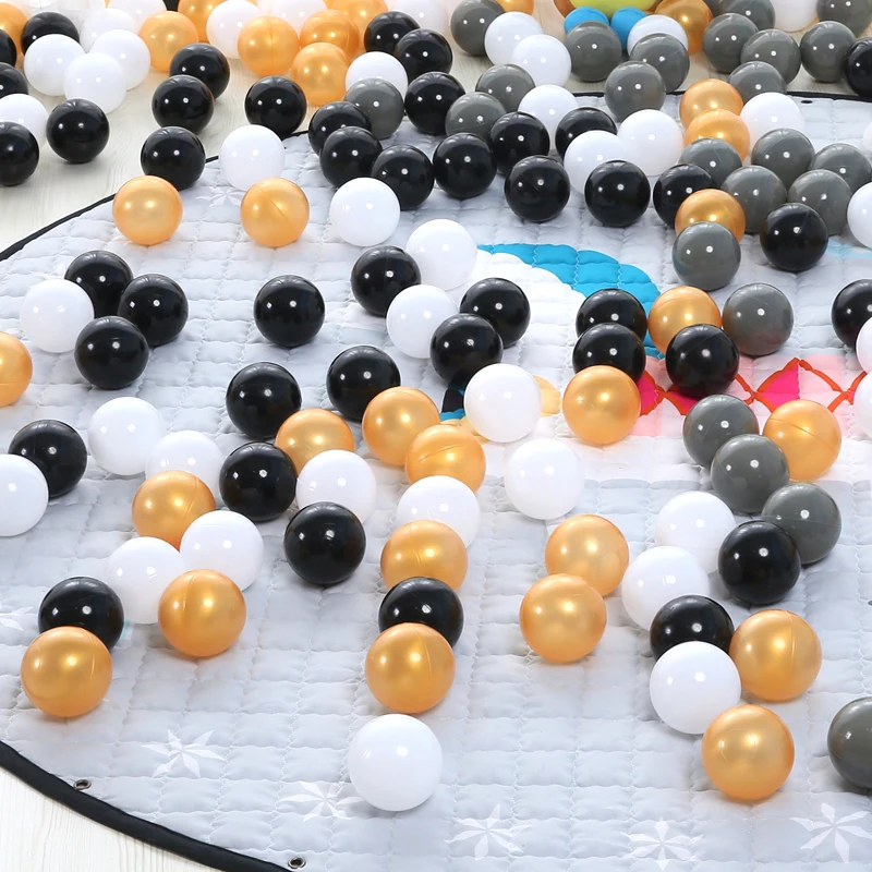 

Golden Pool Balls for Children 50pcs 7cm Black White Gray Plastic Inflatable Pit Ball Ocean Stress Ball Bath Toys For Kids