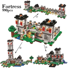 990pcs Minecrafted My World Figure Brick Aminal City Farm Cave Village Jungle TreeHouse Building Blocks Educational Toys 342pcs my world series tree house in island model building blocks compatible legoed minecrafted village brick toys for children