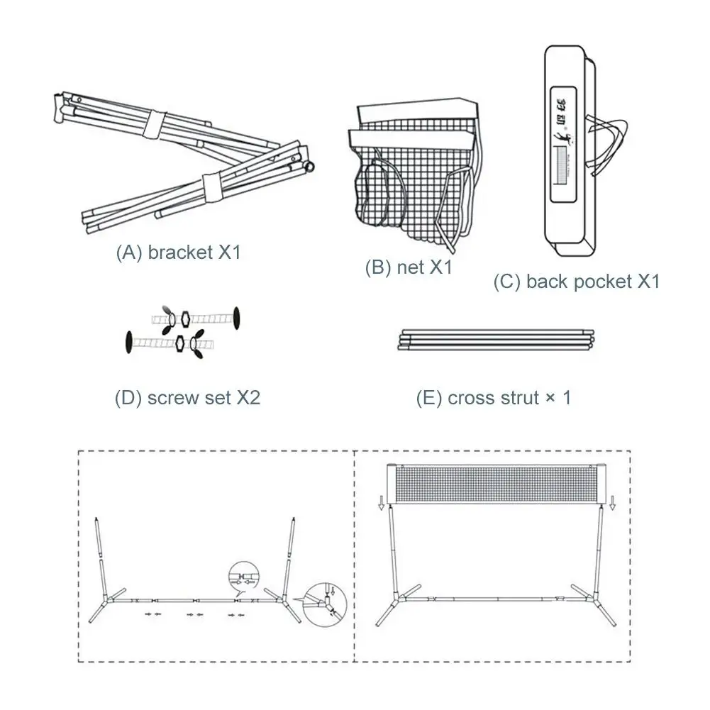 Новая простая Складная портативная сеть для бадминтона, стойка для внутреннего и наружного съемного стандартного соревнования