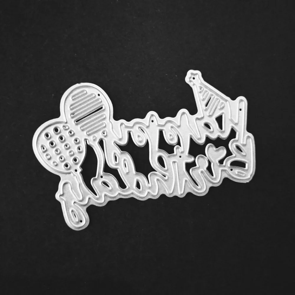 

Happy Birthday Metal Cutting Dies for Scrapbooking DIY Album Embossing Folder Paper Cards Maker Template Decor Stencils Crafts