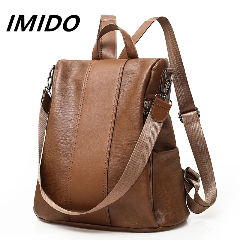 

IMIDO 2019 Summer Explosion Models Lady Big Bags High Capacity Splice Travel Soft Leather Bag Mummy Fashion Luxury Jobs Designer