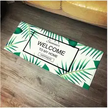 Простые зеленые растения печатные фланелевые ковры, коврик для двери, коврик для окна, коврик для ног, домашний декор