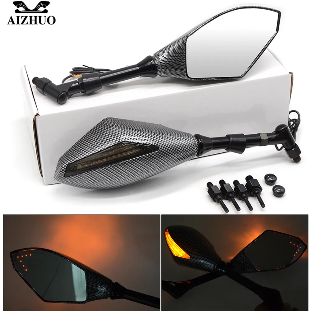 

Motorcycle Rearview Mirror Side Mirror with Turn Signals LED Lights for BMW R1200S R1200ST C600Sport C650Sport S1000R S 1000 RR