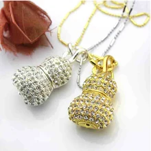 Amthin Рождественский подарок usb флэш-накопитель с украшением в виде кристаллов дрель 4G 8G металла; каблук 16 г 32 г Gourd колено USB2.0 флэш-накопитель U диск для хранения