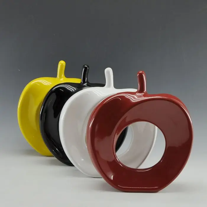 

Home Decorative Ceramic Four Color Glazed Apple Shape As a Gift
