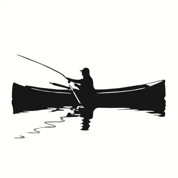 

Retro Home Decor Wall Mural A Man Fishing On The Boat Wall Sticker Waterproof Art Vinyl Decal Living Room Background Decoration