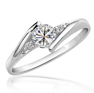 

2017 high quality fashion 925 sterling silver luxury shiny CZ zircon ladies`wedding rings jewelry drop shipping